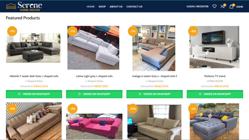 Serene Home Decor - E-commerce Website Development