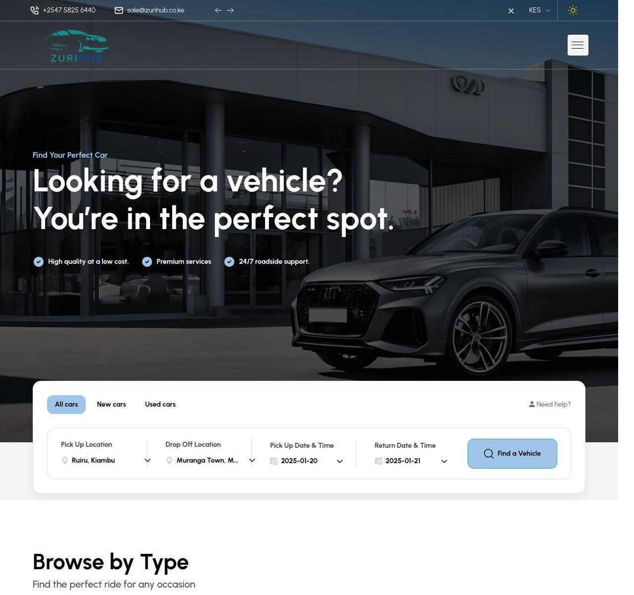 Zurihub Motors: Car Rental & Sales Website